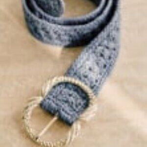 Sezane Artemis Belt; Denim raffia; FR Size 80